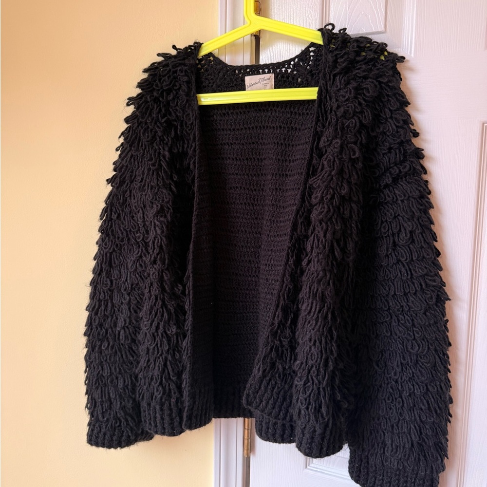 Universal Thread Black Loop Knit Cardigan - image 1
